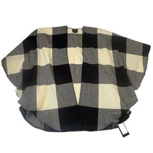 Donegal Irish House Triona Wool Plaid Tweed Shawl Cape Poncho Women One Size NWT